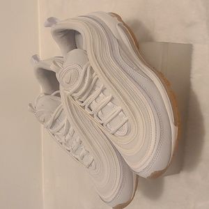 Nike Air Max 97 White/Gum Sole Athletic Running Shoes Men's Size 8 US